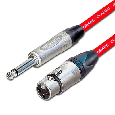 Image of Van Damme Female XLR to Mono Jack lead. Mic DJ Mixer. Neutrik NP2X (20m, Purple)