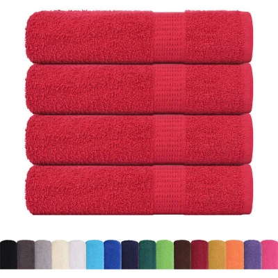 Image of vidaXL Hand Towels 4 pcs Red 50x100 cm 360 gsm 100% Cotton