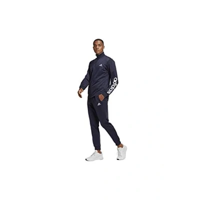 Image of adidas Men&#039;s M Lin Tt Tracksuit, Top: Legend Ink White Bottom: F17 White, S