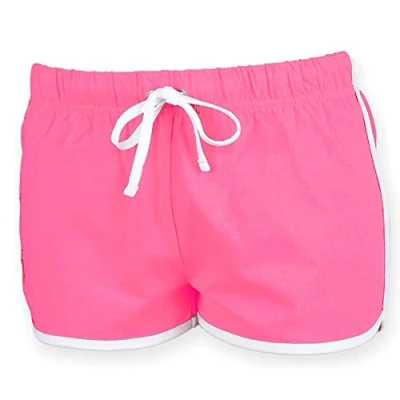 Image of Skinni Fit Womens/Ladies Retro Training/Fitness Sports Shorts (L) (Pink/White)
