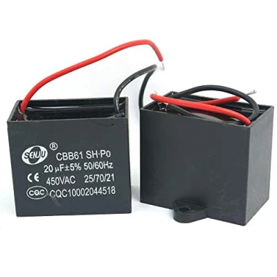 Image of DollaTek 2Pcs CBB61 20uF 450V AC 50/60Hz Air Conditioner Fan Motor Running Capacitor