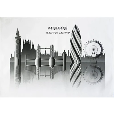 Image of Half a Donkey View from the Bridge Iconic London Skyline Large Cotton Tea Towel