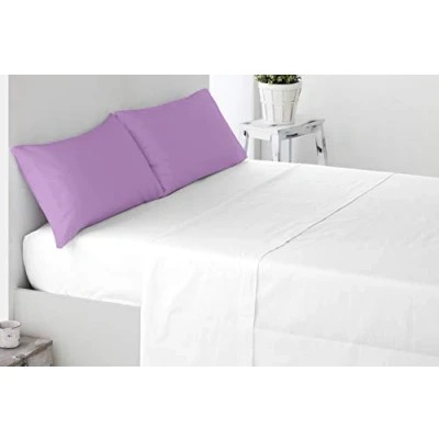 Image of Miracle Home Soft and Comfortable Two Piece Cotton 50% Polyester Mauve Bed 150cm