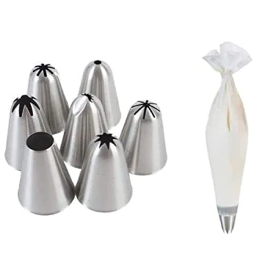 Image of Lakeland Professional Piping Nozzles &amp; Reusable Bag Gift Set 7 Pieces
