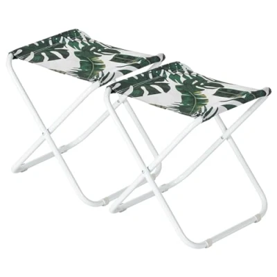 Image of Harbour Housewares Classic Folding Stools Banana Leaf Pack of 2