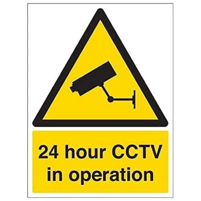 Image of V Safety Security Notice, Cctv in Operation Sign Portrait 300 mm x 400 Self Adhesive Vinyl