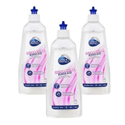 Image of CARE+PROTECT ECO+ Rinse Aid For All Dishwashers, Hypoallergenic, Facilitates Quick Drying, Extra Shine, No Halos, Maxi Pack 3x 500 ml
