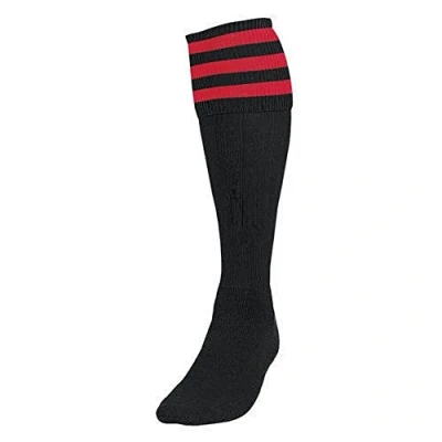Image of PT 3 Stripe Pro Football Socks Boys Black/Red, K REY 709BBS