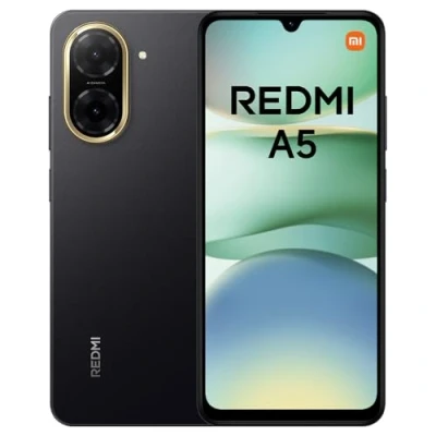 Image of Xiaomi Redmi A5 Smartphone, 3+64GB, Black, Super clear 32MP AI camera, 5200mAh battery, Powerful octa core processor, Immersive 6.88&quot; 120Hz display (No power adapter included)
