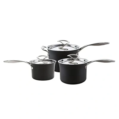Image of Circulon 88008 Style Hard Anodised 3 Piece Saucepan Set