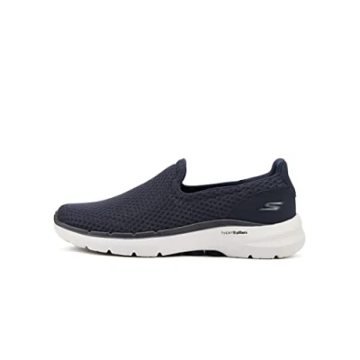 Image of Skechers Men&#039;s GO Walk 6 Motley Sneaker, Navy Textile/Synthetic, 14 UK