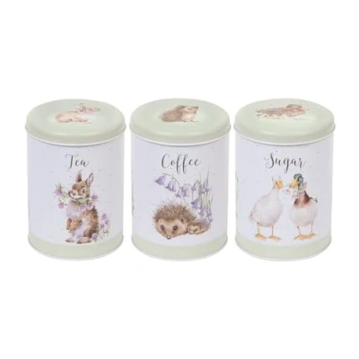 Image of Wrendale Designs &#039;The Country Set&#039; Animal Tea Coffee Sugar Set Green
