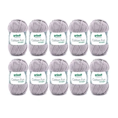 Image of Gründl Cotton Fun Wool Cotton, hellgrau, 27.00 x 11.00 07.00 cm