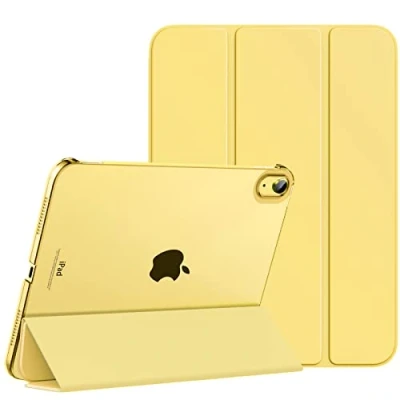 Image of MoKo Case for iPad 10th Generation 2022, Slim Stand Hard Back Shell Smart Cover 10.9 Inch with Auto Wake/Sleep, Light Yellow