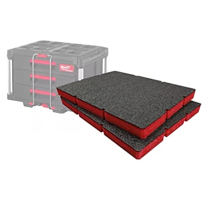Image of Shadow Foam Easy Peel Inserts For Milwaukee Packout Drawer Tool Box [Red 30mm Twin Pack] Cut and Organisation, Kaizen, 5s, Storage &amp; Boxes