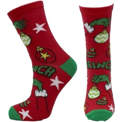 Image of Budget Gifts The Grinch Ladies Woman&#039;s Socks Size 4 8