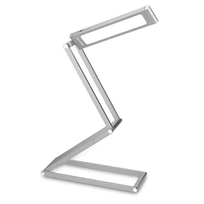 Image of kwmobile LED Folding Desk Lamp Rechargeable Aluminium Portable Table Light with Dimmable Touch Control and Micro USB Charging Port Silver