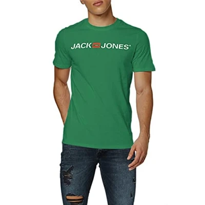 Image of JACK &amp; JONES Men&#039;s Jjecorp Logo T Shirt, Green (Verdant Green), S