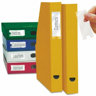 Image of ValueX Self Adhesive Label Holder and Insert Polypropylene 62x150mm (Pack 6) 10345