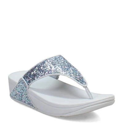 Image of Fitflop Women&#039;s LULU Multi Tonal Glitter Toe Post Sandals, Blue, 3 UK