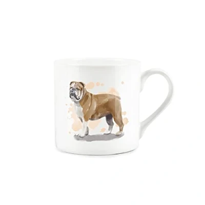 Image of Purely Home Bulldog Mug Bone China White Coffee/Tea Present Gift for Dog Lovers