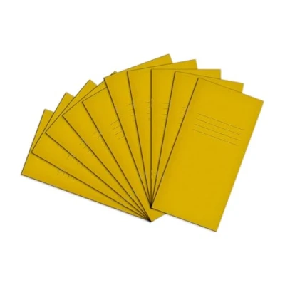 Image of Rhino 8 x 4 Exercise Books, 32 Page / 8mm Lined Paper Notebook, 10 Pack, Writing Book, Office &amp; School Stationery Supplies, Yellow
