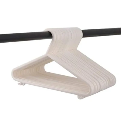Image of ALAYSTAR Pack of 40 Nursery Plastic White Hangers Extra Storage for Children Kids Toddlers Coat Clothes Nonslip