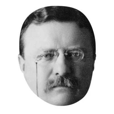 Image of FoxyPrinting President Theodore Roosevelt Celebrity Cardboard Party Face Mask Fancy Dress