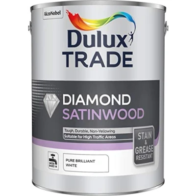 Image of Dulux Trade Diamond Satinwood Pure Brilliant White 5 litres