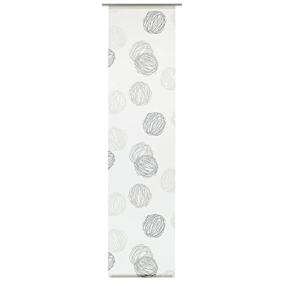 Image of GARDINIA Panel Curtain (1 piece), Sliding, Opaque, Fabric Washable, Ball of Wool, White/Grey, 60 x 245 cm (WxH)