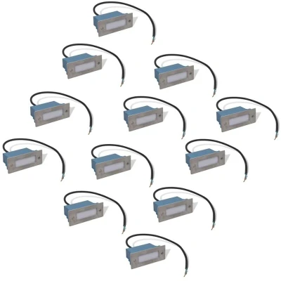 Image of vidaXL LED Recessed Stair Lights 12 pcs 44x111x56 mm