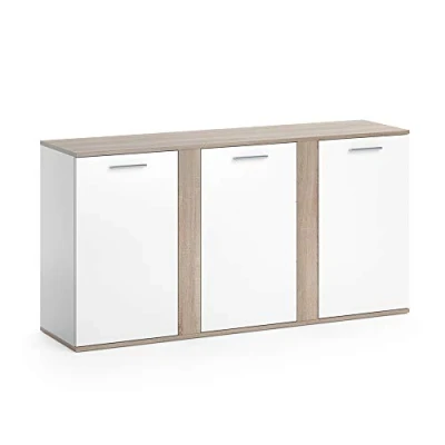 Image of Vicco Sideboard Novelli, Sonoma/White, 155 x 80 cm with doors