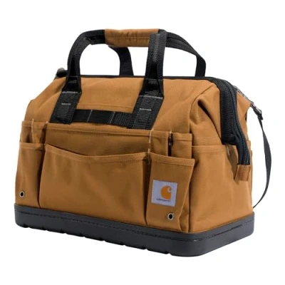 Image of Carhartt Onsite Tool Bag, Durable Water Resistant, Storage Heavyweight w/Molded Base, 16 Inch, Brown