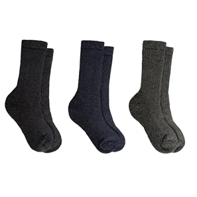 Image of Sock Stack 3 Pairs Of Men&#039;s Boot Socks Merino Wool Thick Heavy Duty Walking Hiking Thermal Work Outdoor, Hike