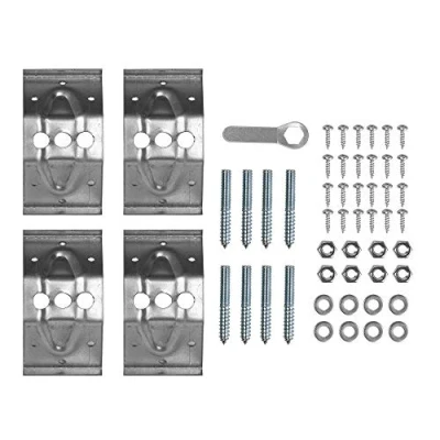 Image of Table Corner Brackets Braces Heavy Duty 100mm Complete Set With Spanner