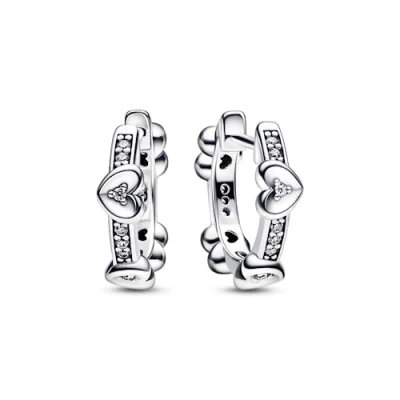 Image of Pandora 292498C01 Hearts Hoop Earrings