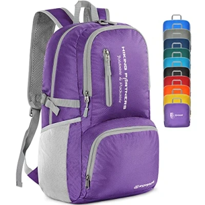 Image of ZOMAKE Lightweight Foldable Backpack 35L Packable Rucksack Backpcks Walking Rucksacks Travel Daypack For Men Women Outdoor Camping Hiking (Purple)