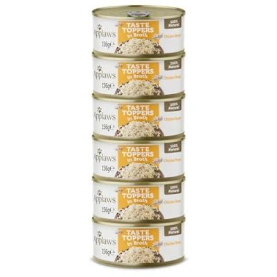 Image of Applaws 100% Natural Dog Food, Chicken in Broth, 156 g Tin (Pack of 6 Tins)