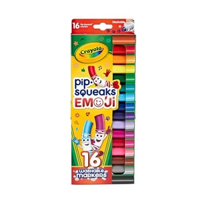 Image of Crayola Emoji Stampers, Pip Squeaks Washable Markers, Gift for Boys &amp; Girls, 16 Count