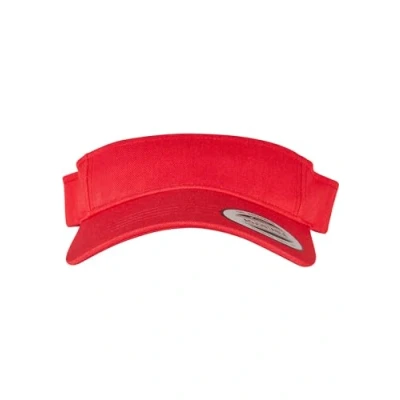 Image of Flexfit Yupoong Damen und Herren Curved Visor Cap Unisex Sonnenblende mit Klettverschluss Farbe red one size