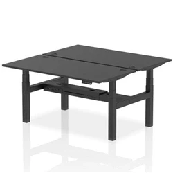 Image of Air B2B 1600x800mm Height Adjustable 2P Bench Desk CP Black/Black
