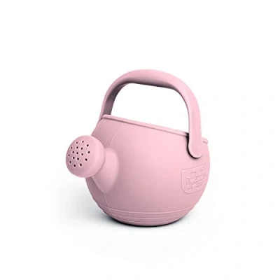 Image of Bigjigs Toys Blush Pink 100% Silicone Childrens Watering Can Temperature &amp; Stain Resistant Kids, Easy Grip Handle, Sustainable Toys, Ideal Outdoor Beach