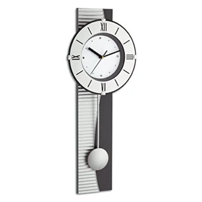 Image of TFA Analogue Pendulum Clock, Silver, 6.9 cm l x 23.3 w 58.2 h