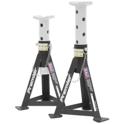 Image of Sealey Premier Axle Stands (Pair) 3 Tonne Capacity per Stand White