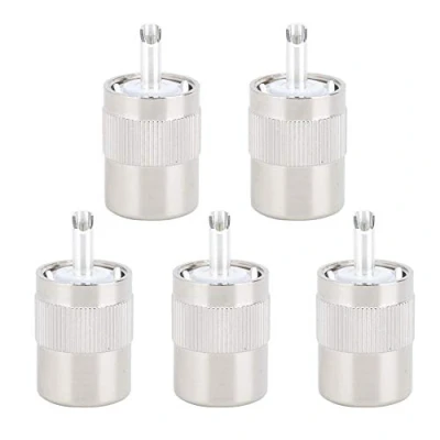 Image of Male Feeder Head Connector,5Pcs UHF PL 259 Connector, Plug Connector Adapter Coaxial Cable for 50 Ohm RG8 / RG214 RG213 9913 LMR400
