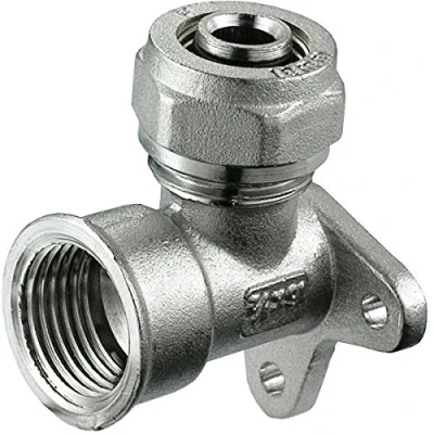 Image of 20mm PEX AL x 1/2&quot; Female Brass Compression Pipe Fittings Elbow Wall Mounted
