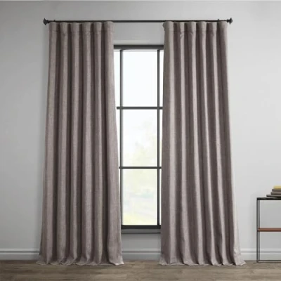 Image of HPD Half Price Drapes Faux Linen Textured Room Darkening Curtains for Bedroom 96 Inches Long (1 Panel), 50W X 96L Living Home Decor, Mink