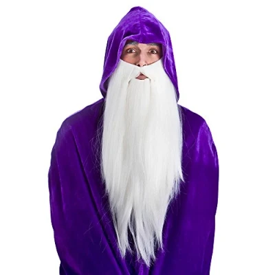 Image of Wicked Costumes Adult Deluxe Long White Beard Fancy Dress Accessory