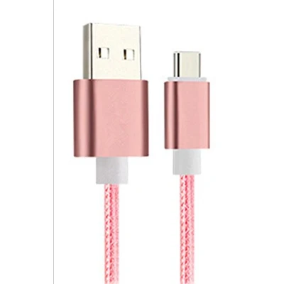 Image of PENCILUPNOSE 1m 2m 3m USB TYPE C 3.1 CHARGING BRAIDED CABLE (1 METRE, PINK)