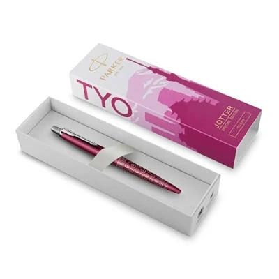 Image of Parker Jotter Special Edition Global Icons Ballpoint Pen Tokyo Satin Pink Blue Ink Gift Boxed